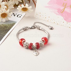 Handmade Polymer Clay Rhinestone European Bracelets&nbsp;BJEW-JB06372-03