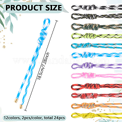 24Pcs 12 Color Polyester Cord Pendant Decorations&nbsp;HJEW-FG00043