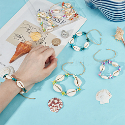 8Pcs 4 Colors Natural Cowrie Shell & Synthetic Turquoise Braided Bead Bracelets for Women&nbsp;BJEW-PH01902
