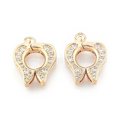 Brass Micro Pave Clear Cubic Zirconia Twister Clasp&nbsp;KK-N232-513