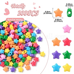 200Pcs 7 Colors Opaque Acrylic Beads&nbsp;MACR-YW0003-52