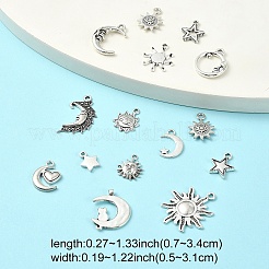48Pcs 24 Styles Tibetan Style Alloy Pendants Sun/Star/Moon&nbsp;DIY-YW0008-84
