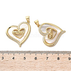 Brass Micro Pave Cubic Zirconia Pendants&nbsp;KK-U070-04C-G
