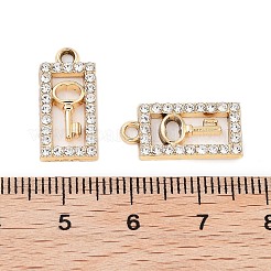 UV Plating Alloy Rhinestone Pendants&nbsp;ALRI-N058-14KCG