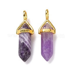 Natural Amethyst Pointed Pendants&nbsp;G-K329-34G