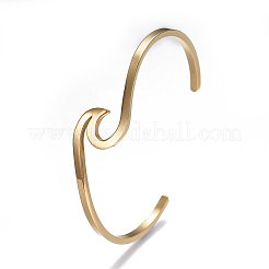 Ion Plating(IP) 304 Stainless Steel Cuff Bangles&nbsp;LS-BJEW-G611-01G