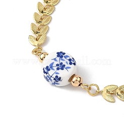 Leaf Brass Brass Handmade Cobs Link Chains Bracelets&nbsp;BJEW-JB12818
