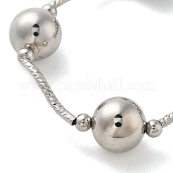 Brass Round Beaded Link  Bracelets for Women&nbsp;LS-BJEW-S159-02A-P