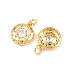 Brass Micro Pave Clear Cubic Zirconia Charms&nbsp;KK-H292-04G
