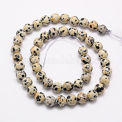 Natural Dalmation Jasper Beads Strands&nbsp;G-G542-6mm-07-1