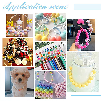 Opaque Acrylic Beads, Frosted, Round, Mixed Color, 20x19mm, Hole: 2mm,  100pcs/box