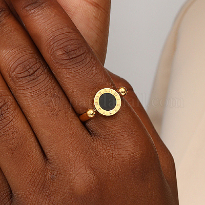 Roman Numerals Brass Finger Ring&nbsp;IJ4807-04-1