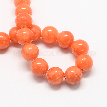 Natural Dyed Yellow Jade Gemstone Bead Strands&nbsp;G-R271-6mm-Y31-1