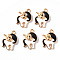 Alloy Enamel Pendants, Unicorn, Light Gold, Black, 20x15x3.5mm, Hole: 2.0mm