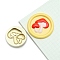 Round Brass Stamp Heads, Golden, Mushroom, 25mm