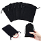 Rectangle Velvet Pouches, Gift Bags, Black, 15x10cm