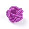 Polyester Weave Beads, Round, Dark Violet, 6.5x4.5mm, Hole: 4mm