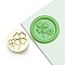 Round Brass Stamp Heads, Golden, Clover, 25mm