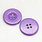 Resin Buttons, Dyed, Flat Round, Dark Orchid, 23x3mm