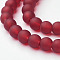 Baking Paint Transparent Glass Bead Strands, Frosted, Round, Dark Red, 6mm, Hole: 1.3~1.6mm, about 140pcs/strand, 31.4 inch