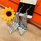 Sparkle Alloy Sequins Rectangle Dangle Earrings for Women, Silver