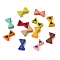 Spray Painted Alloy Multi-Strand Links, For Tile Elastic Bracelets Making, Bowknot, Mixed Color, 8x13x4mm, Hole: 1mm