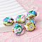 Opaque Acrylic Beads, Hand Painted Beads, Enamel Style, Rondelle, Colorful, 18~23mm