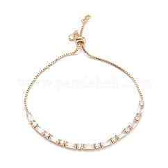Cubic Zirconia Classic Tennis Bracelets for Girl Women, Slider Bracelets with Brass Findings, Lead Free & Cadmium Free, Real 18K Gold Plated, Inner Diameter: 1-1/8~3-1/8 inch(3~8cm)