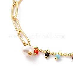 Brass Starfish Charm Bracelets&nbsp;BJEW-JB05807-01