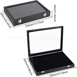 PU Presentation Clear Glass Lid Boxes&nbsp;CON-WH0086-023