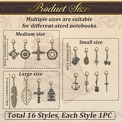 16Pcs Alloy Pendant Decorations&nbsp;HJEW-CP00083