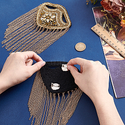 2Pcs Brass & Glass Tassel Epaulettes&nbsp;AJEW-GA0009-97
