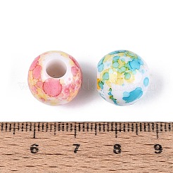 Printed Opaque Acrylic European Beads&nbsp;OACR-Q200-02
