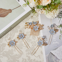 Plastic and Resin and Iron Hairpin Set&nbsp;OHAR-WH20020-04C