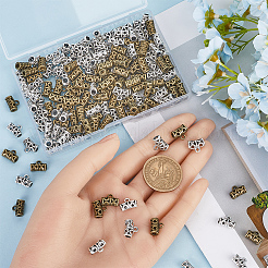 160Pcs 2 Colors Tibetan Style Alloy Tube Bails&nbsp;TIBE-SP0001-10
