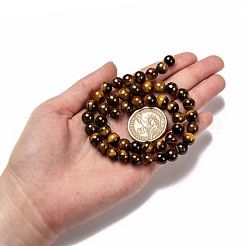Grade AB Natural Tiger Eye Round Beads Strands&nbsp;X-G-E334-8mm-17