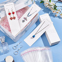 100Pcs Rectangle Paper Jewelry Display Cards for Necklaces & Earrings Storage&nbsp;CDIS-PH0001-58