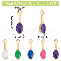 30Pcs 5 Colors 304 Stainless Steel Enamel Charms&nbsp;STAS-UN0040-35