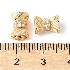 Brass Micro Pave Clear Cubic Zirconia Beads&nbsp;KK-A253-12G