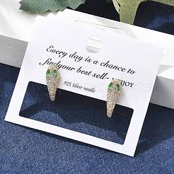Brass Cubic Zirconia Hoop Earrings&nbsp;EJEW-D301-05G-02