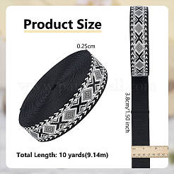 10 Yards Rhombus Pattern Polyester Ribbon&nbsp;OCOR-OC0001-90B