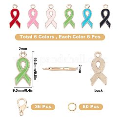 DIY Awareness Ribbon Themed Pendant Making Kits&nbsp;DIY-SC0014-18