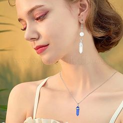 10Pcs 10 Colors Bullet Glass Pointed Pendants&nbsp;GLAA-FH0001-49