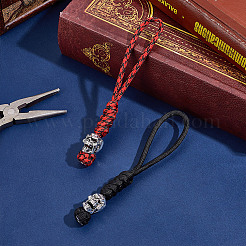 2Pcs 2 Colors Handmade Nylon Parachute Cord Pendant Decorations for Men&nbsp;KEYC-HY0001-32B
