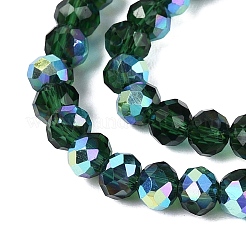 AB Color Plated Transparent Glass Rondelle Beads Strands&nbsp;EGLA-T029-4mm-10N