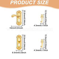 8 Sets 6 Styles Miniature Alloy Door Lock & Key&nbsp;AJEW-GO0001-73