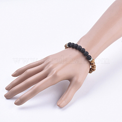 Natural Lava Rock Stretch Bracelets&nbsp;BJEW-JB03635-01