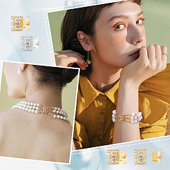 6 Sets 2 Colors 3-Strand 6-Hole Brass Filigree Box Clasps&nbsp;KK-SC0002-98