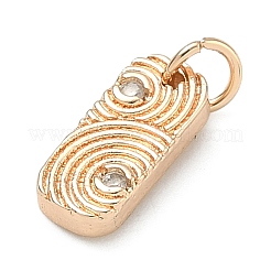 Five Elements Theme Brass Micro Pave Clear Cubic Zirconia Charms&nbsp;KK-F934-02C-G