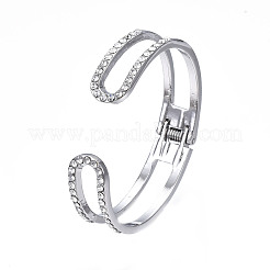 Crystal Rhinestone Open Cuff Bangle&nbsp;BJEW-S118-146P